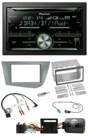 Автомагнитола Pioneer 2DIN, Bluetooth, DAB, USB, CD, для Seat Leon 2005–2012, серебристая