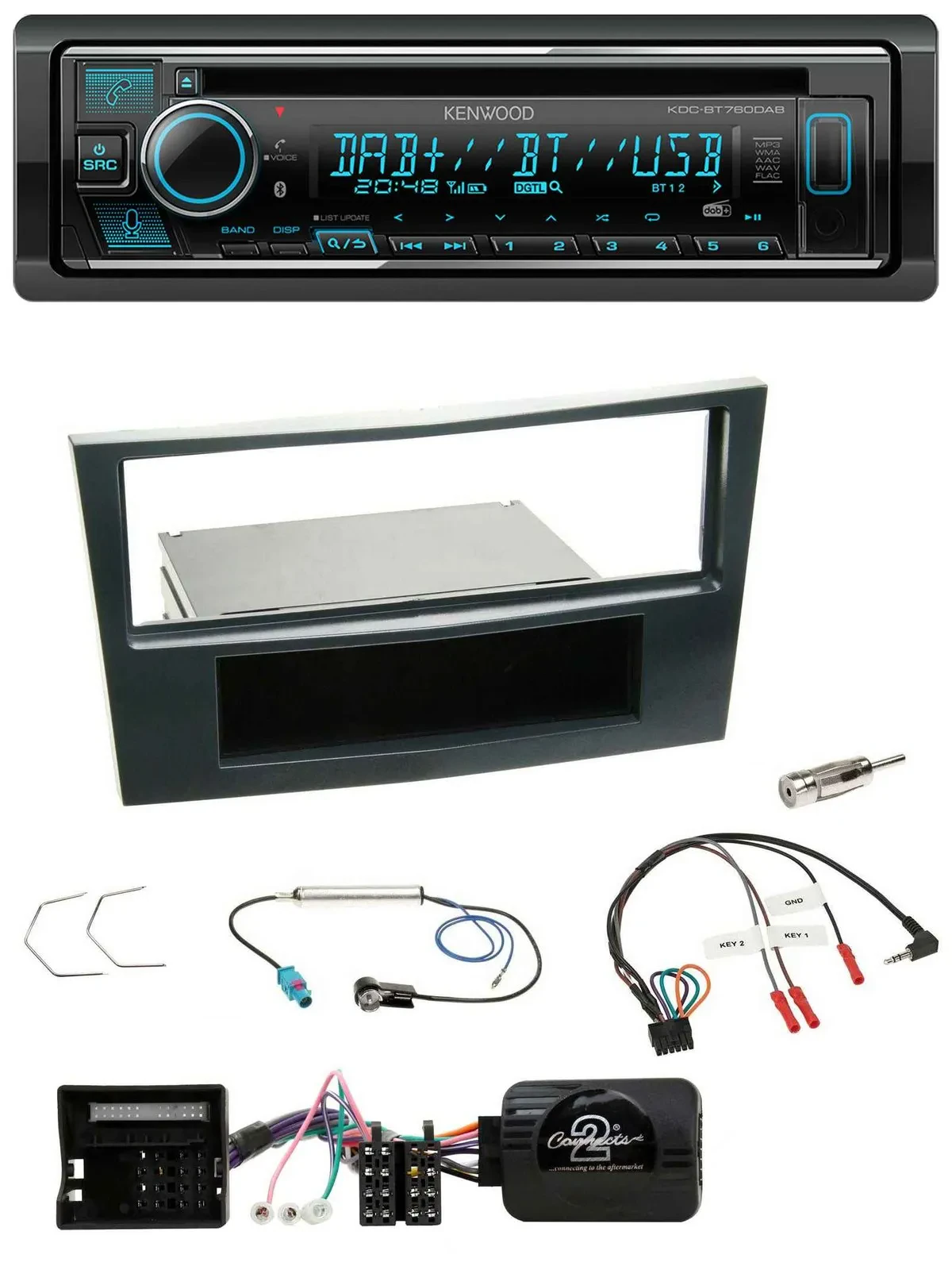 Kenwood Lenkrad Bluetooth DAB USB CD Autoradio für Opel Corsa D 06-08 Stealth Sc