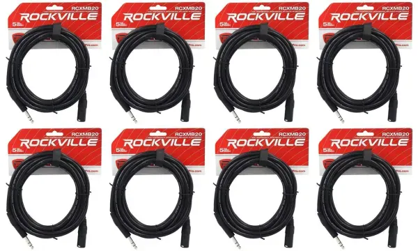 Коммутационный кабель Rockville RCXMB20-B Black 6.1 м (8 штук)