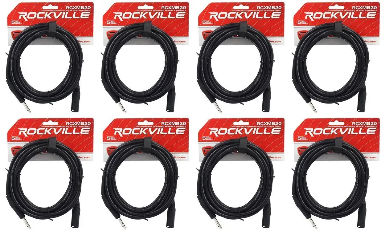 Коммутационный кабель Rockville RCXMB20-B Black 6.1 м (8 штук)