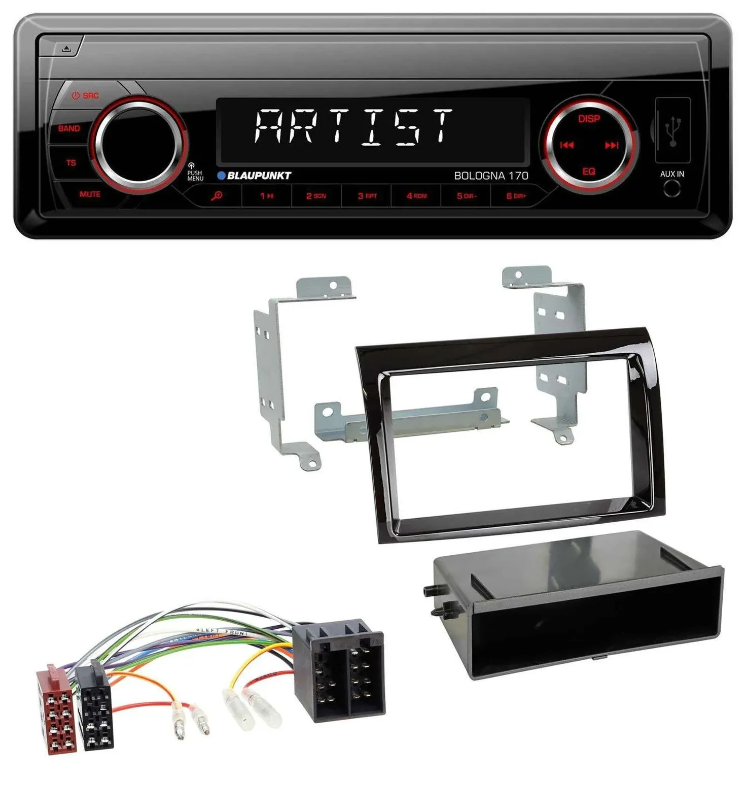 Автомагнитола для Fiat Ducato (2006–2010) Blaupunkt 1 DIN, SD/USB, MP3, AUX, черный (piano black)