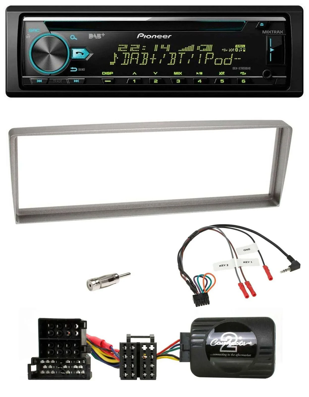 Pioneer DAB Lenkrad CD USB Bluetooth Autoradio für Alfa Romeo 156 ab 2003 silber