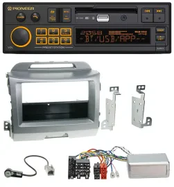 Автомагнитола для Kia Sportage 3 (2010–2015) Pioneer DAB, USB, Bluetooth, серебристая