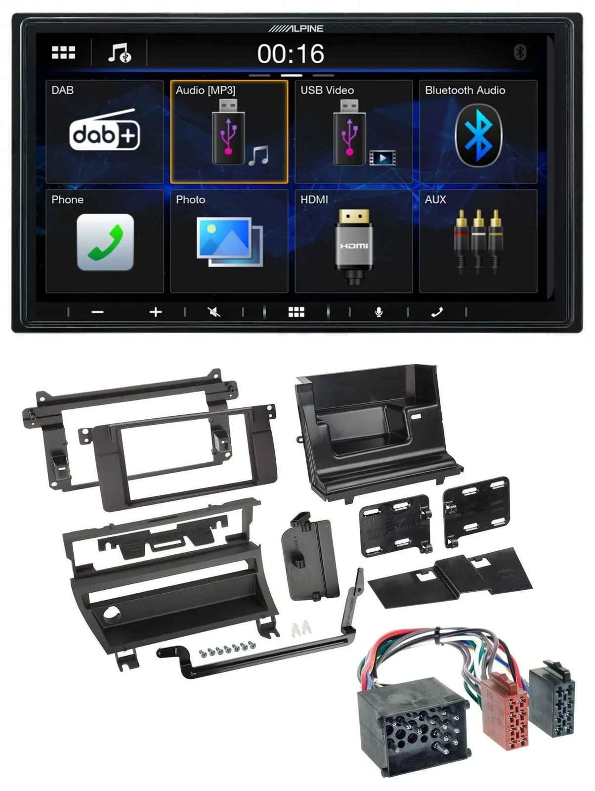 Alpine Bluetooth 2DIN MP3 DAB USB Autoradio für BMW 3er 1999-2002 1 Schalteröffn
