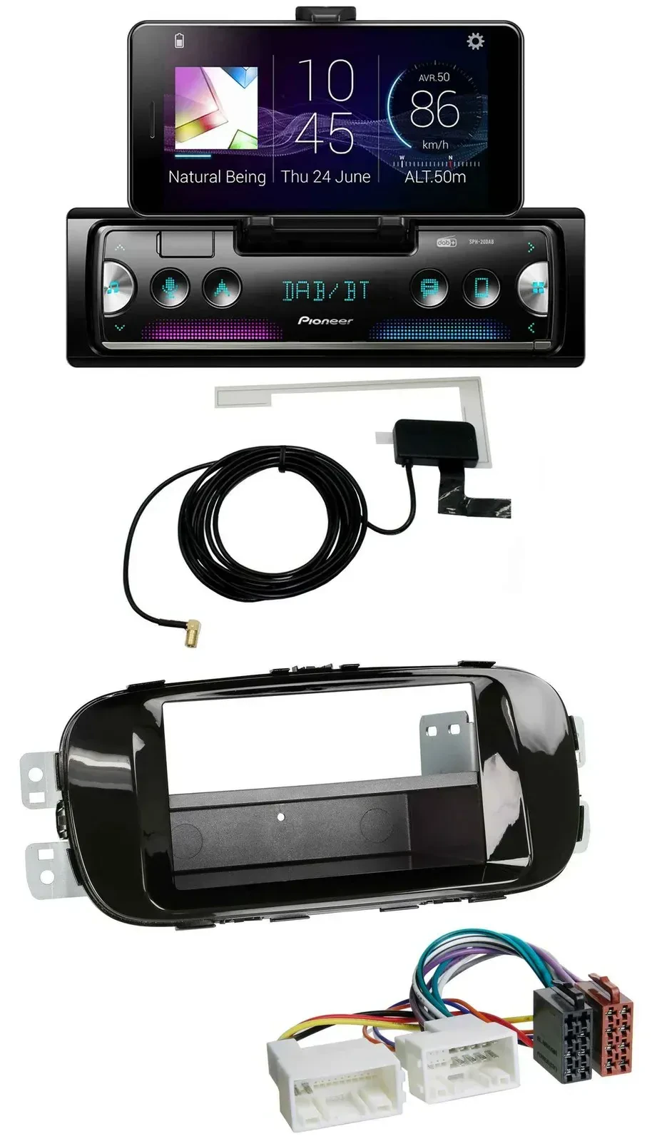 Автомагнитола для Kia Soul PS Pioneer DAB, Bluetooth, MP3, USB, с 2014 г., пиано-черный