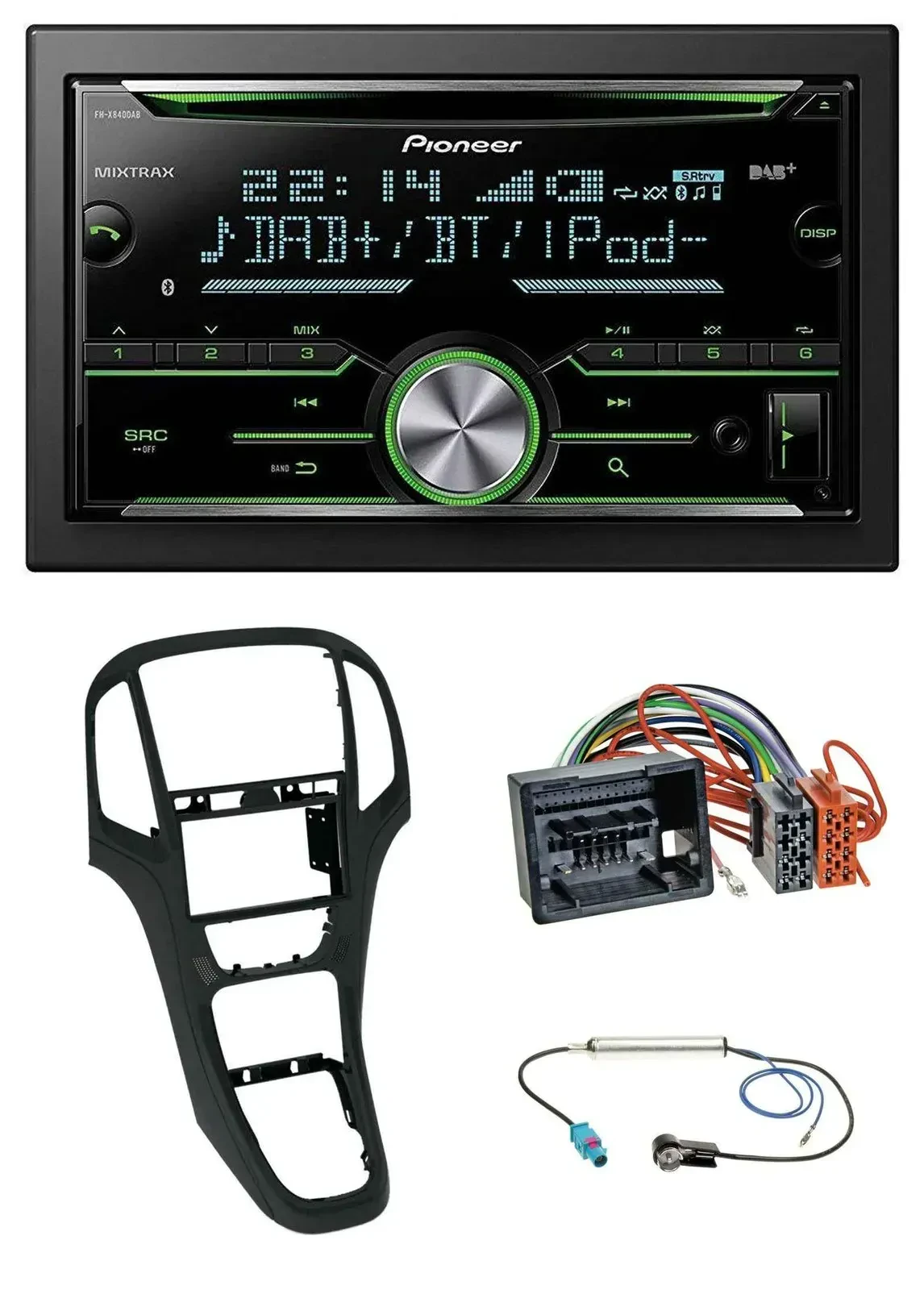 Автомагнитола Pioneer 2-DIN, Bluetooth, DAB, USB, CD, MP3 для Opel Astra J (с 12/2009)