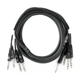 Audio Multicorekabel 4-fach 3m Klinke Stereo Schwarz PVC Mantel AL-Folie