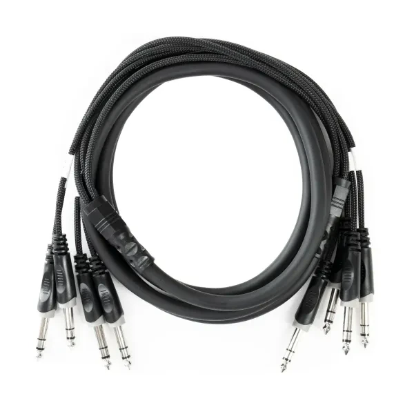 Audio Multicorekabel 4-fach 3m Klinke Stereo Schwarz PVC Mantel AL-Folie