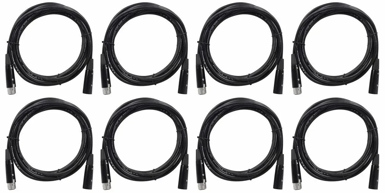 DMX-кабель Rockville RDX5M10 Black 3 м (8 штук)