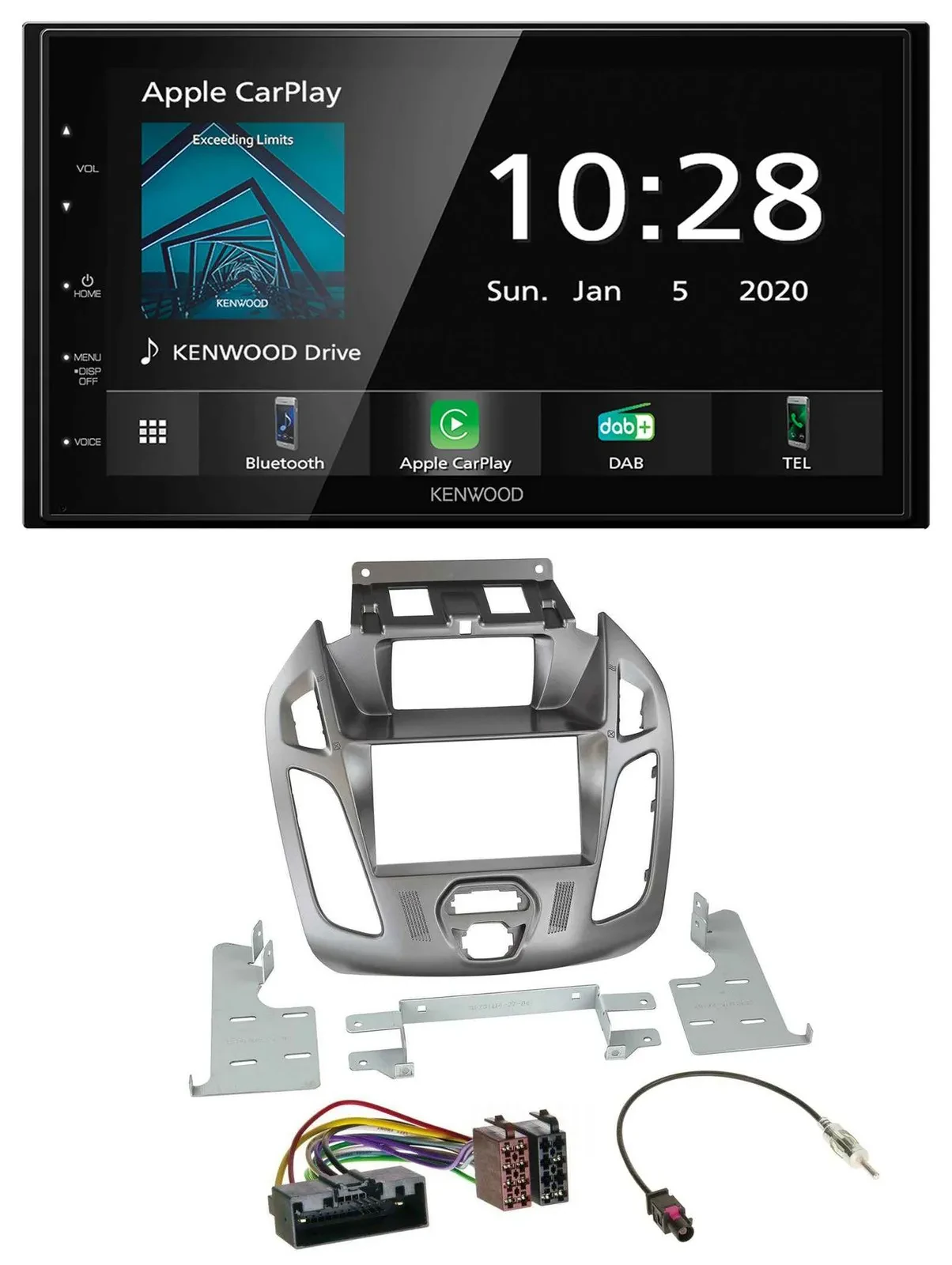 Kenwood Bluetooth MP3 DAB USB 2DIN Autoradio für Ford Transit 12-18 Display Conn