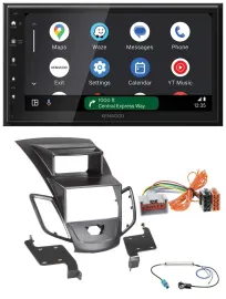 Kenwood DAB Bluetooth USB MP3 2DIN Autoradio für Ford Fiesta 08-10 Display schwa