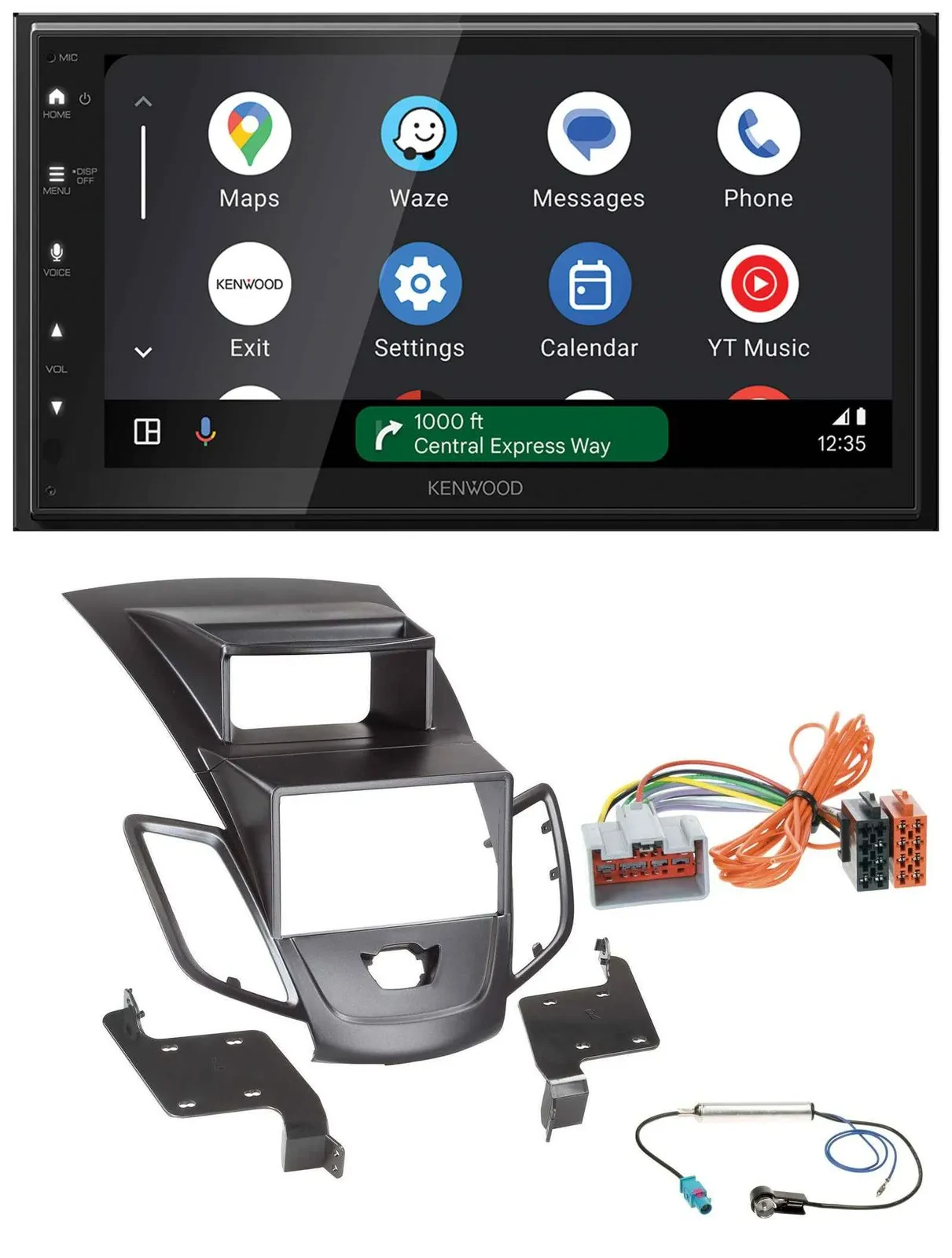 Kenwood DAB Bluetooth USB MP3 2DIN Autoradio für Ford Fiesta 08-10 Display schwa