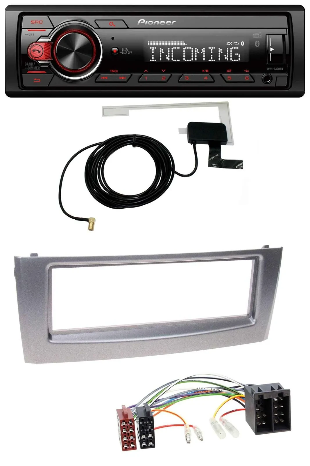 Автомагнитола Pioneer USB MP3 DAB Bluetooth для Fiat Punto/Grande Punto (с 2005), серый