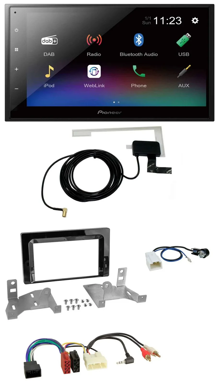 Pioneer DAB MP3 Bluetooth 2DIN USB Autoradio für Toyota Aygo AB7 ab 2022 klavier