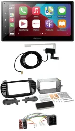 Автомагнитола Pioneer 2DIN USB Bluetooth DAB MP3 для Fiat 500 (до 2012), чёрный глянцевый