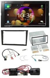 JVC DAB Lenkrad 2DIN Bluetooth USB Autoradio für Opel Corsa D stealth schwarz 09