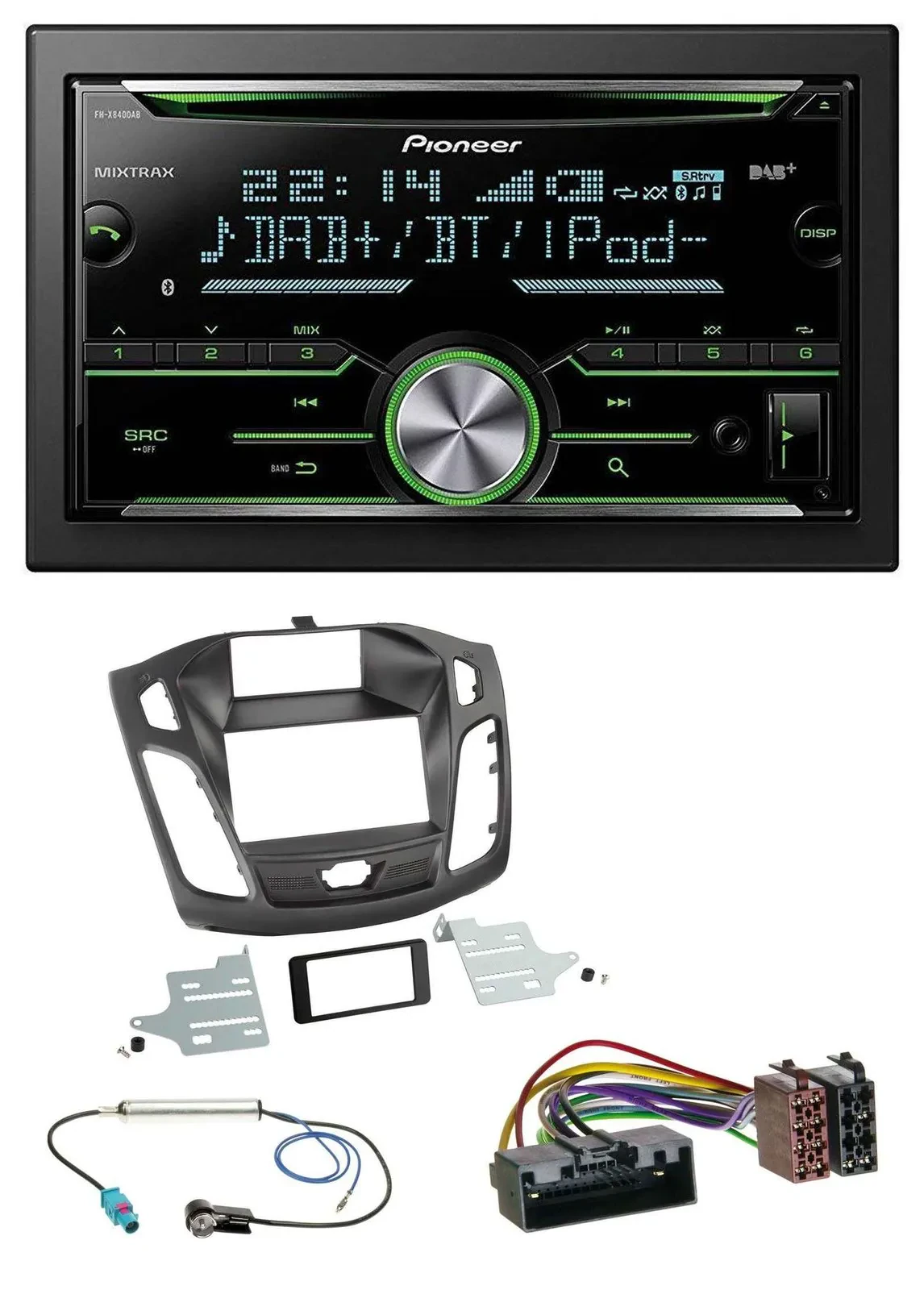 Pioneer Bluetooth MP3 DAB 2DIN USB CD Autoradio für Ford Focus (2011-2014)