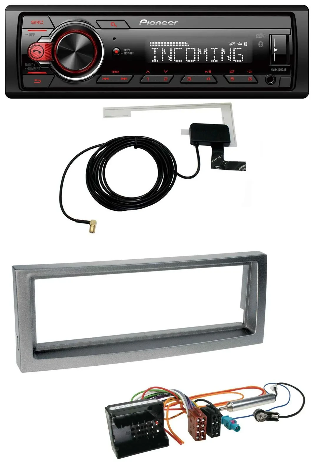 Pioneer USB MP3 DAB Bluetooth Autoradio für Citroen C5 Peugeot 407 ab 04 grau-me