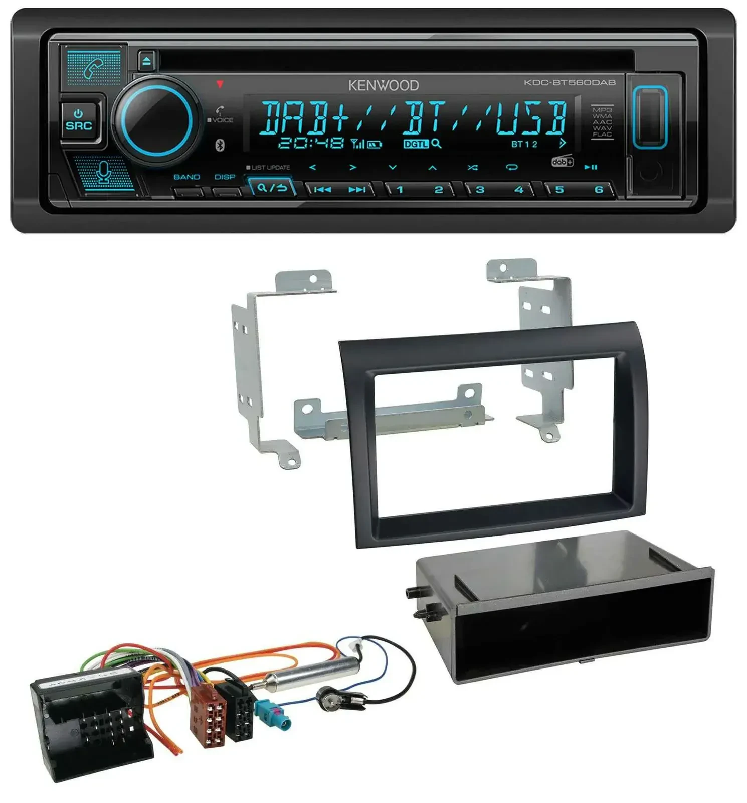 Автомагнитола для Citroen Jumper Kenwood Bluetooth, DAB, CD, MP3, USB, Quadlock, 2006–2011