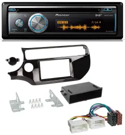 Pioneer MP3 DAB USB CD Bluetooth Autoradio für Kia Rio UB ab 2015 piano-schwarz