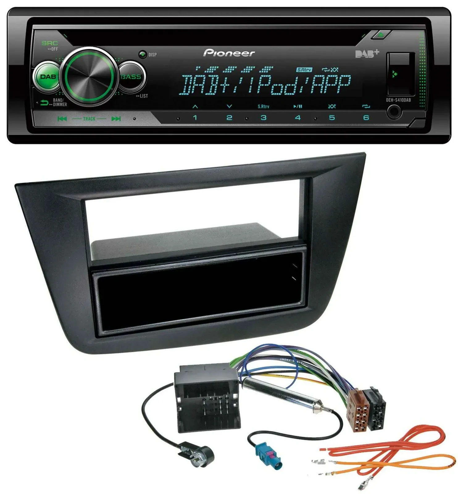 Pioneer USB MP3 DAB AUX CD Autoradio für Seat Toledo Altea ab 05 schwarz