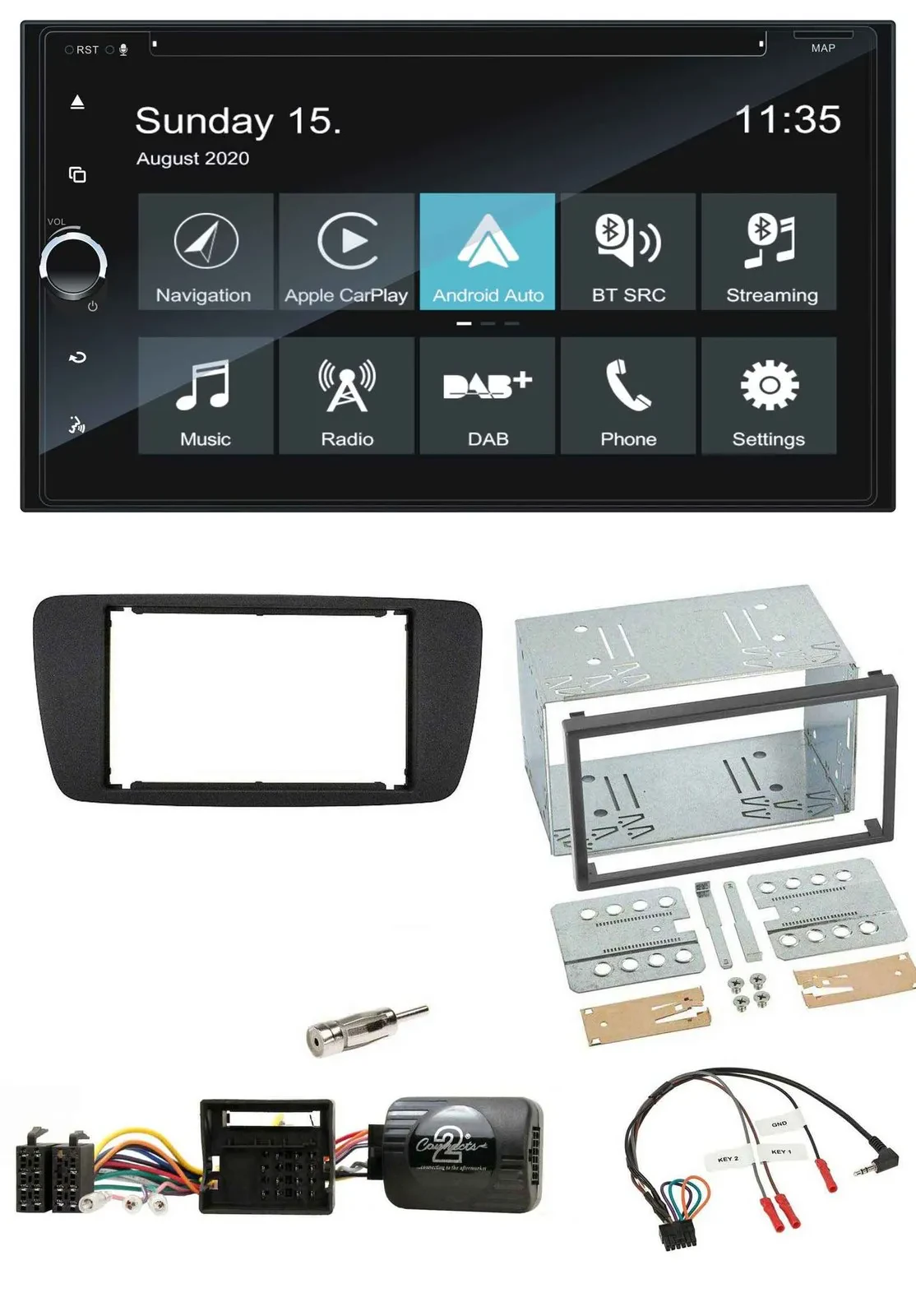 Blaupunkt 2DIN Lenkrad TMC Bluetooth USB DAB Navigation für Seat Ibiza ab 08 nit