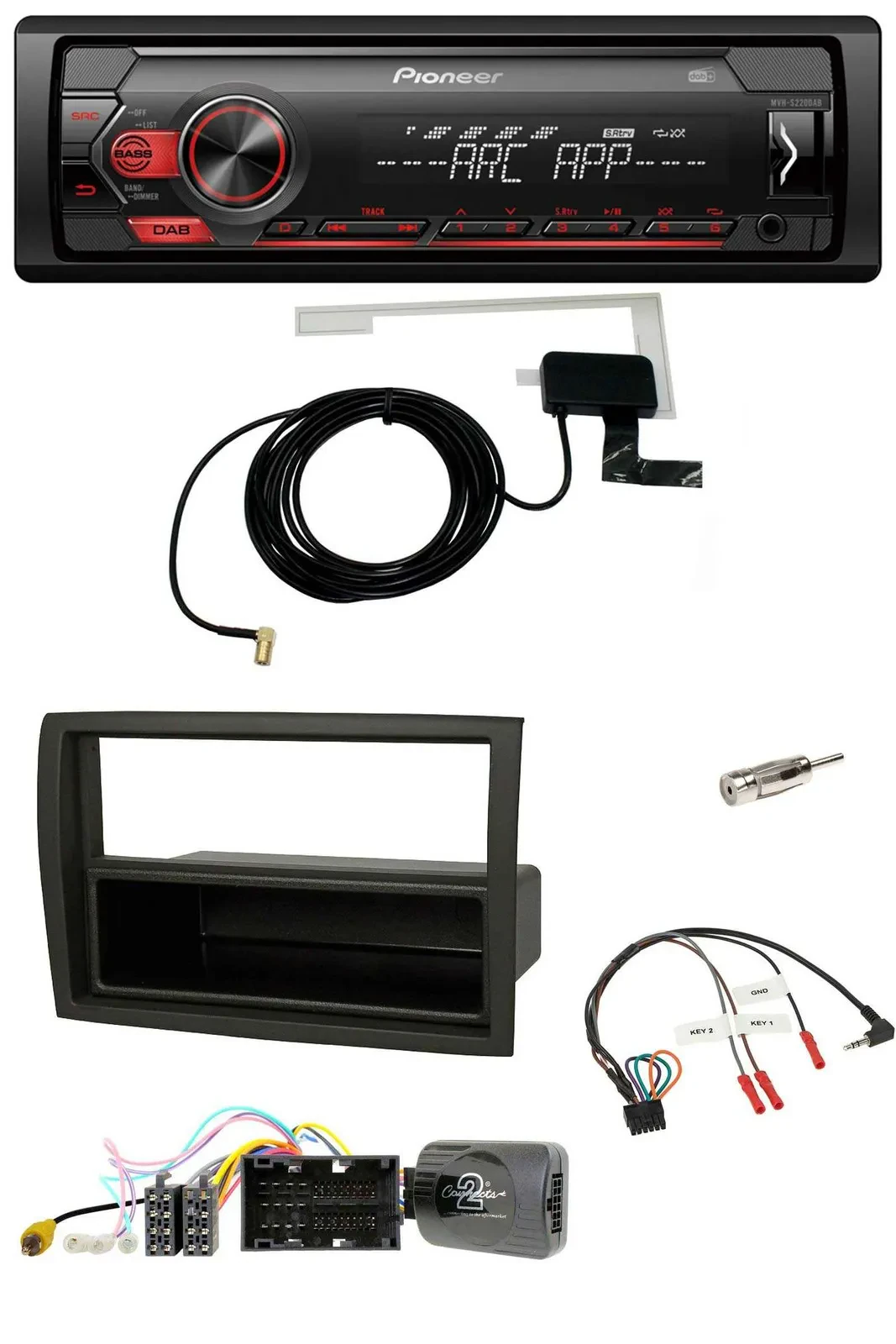 Автомагнитола Pioneer 1 DIN, USB, DAB, MP3, совместима с кнопками на руле, для Citroën Jumper 2014–2021, чёрная