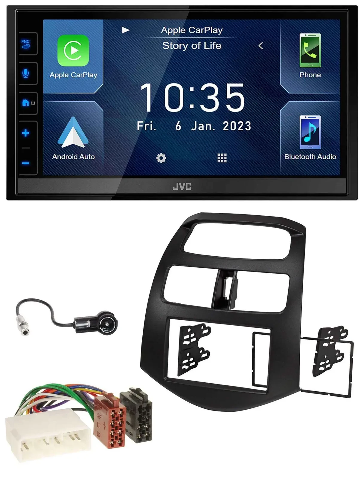 JVC DAB Bluetooth MP3 USB 2DIN Autoradio für Chevrolet Spark KLM 2012-2013