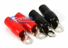 Stinger SPT5144 4 Gauge Input to 1/4" Ring Terminal 4 Pack (2 black, 2 red)