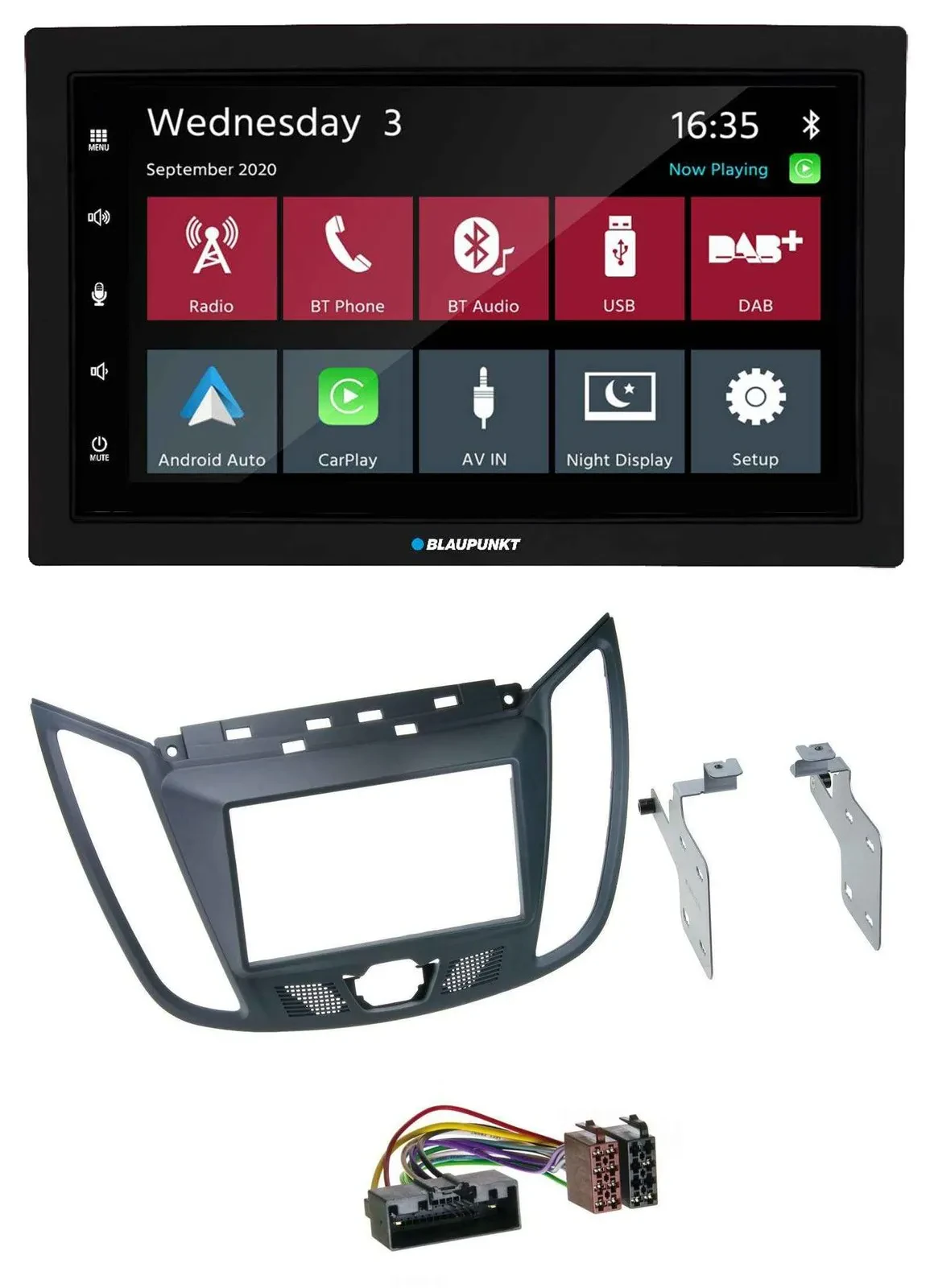 Blaupunkt DAB Bluetooth USB MP3 2DIN Autoradio für Ford C-Max (ab 10) grau