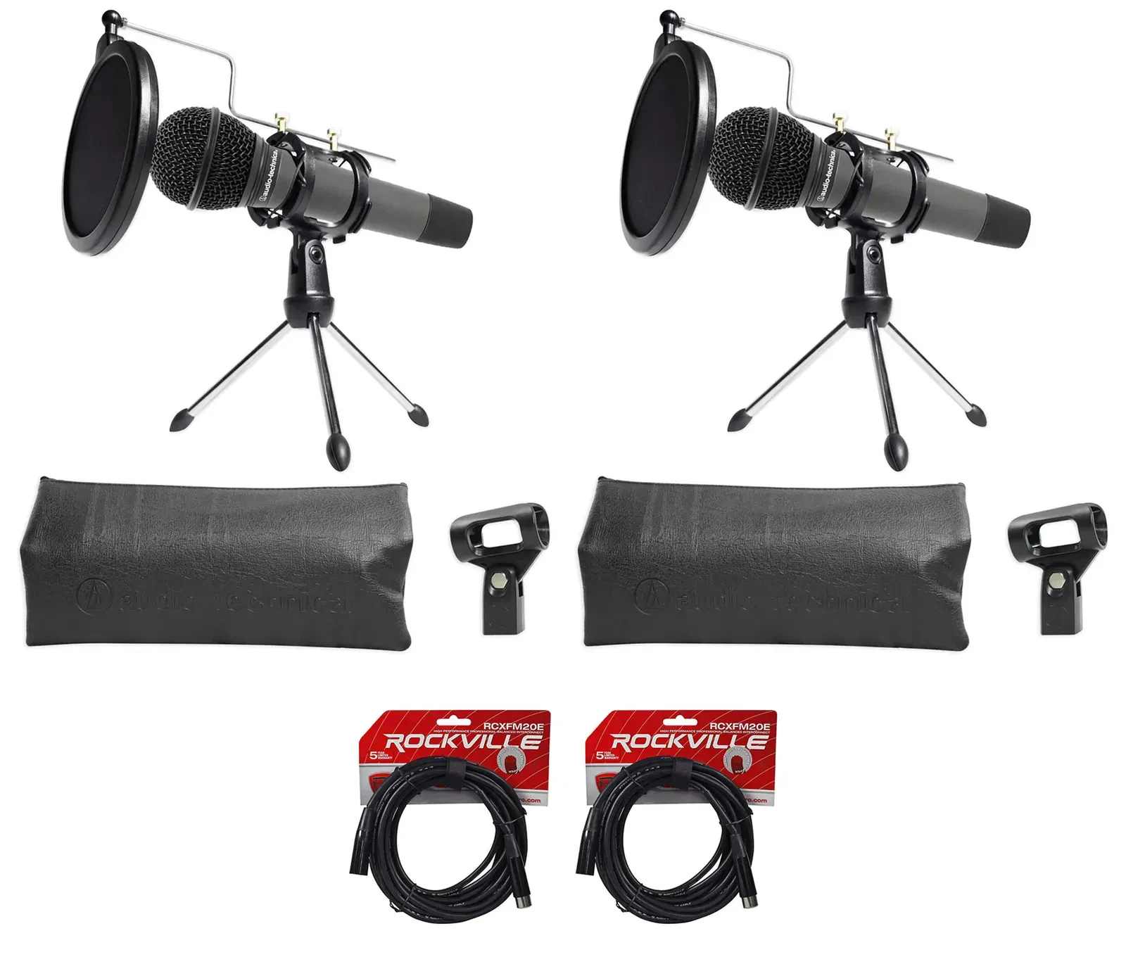 Микрофон проводной Audio-technica ATM410 Black с аксессуарами (пара)