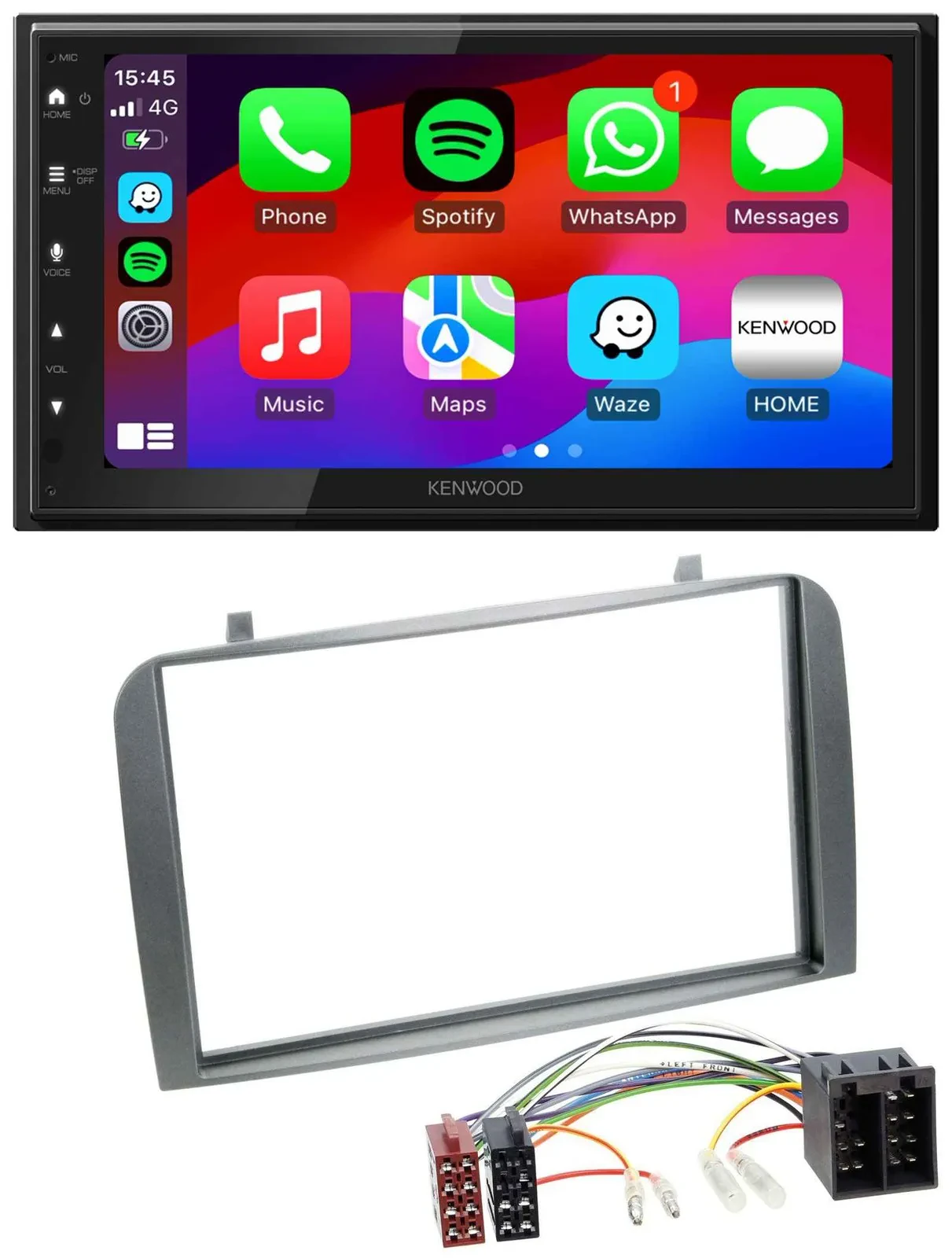 Kenwood MP3 USB DAB 2DIN Bluetooth Autoradio für Alfa Romeo GT 147 00-10 anthraz