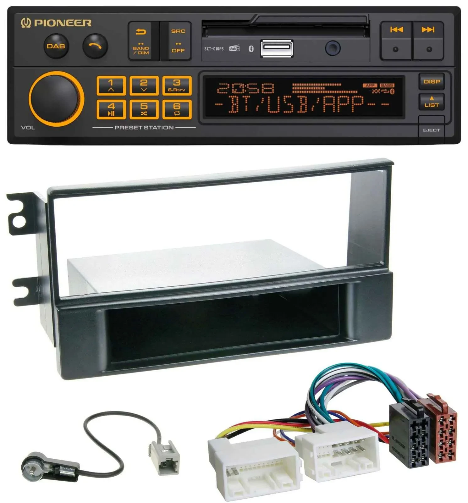 Pioneer DAB MP3 USB Bluetooth Autoradio für Kia Sportage II 08-10 neue Verkabelu