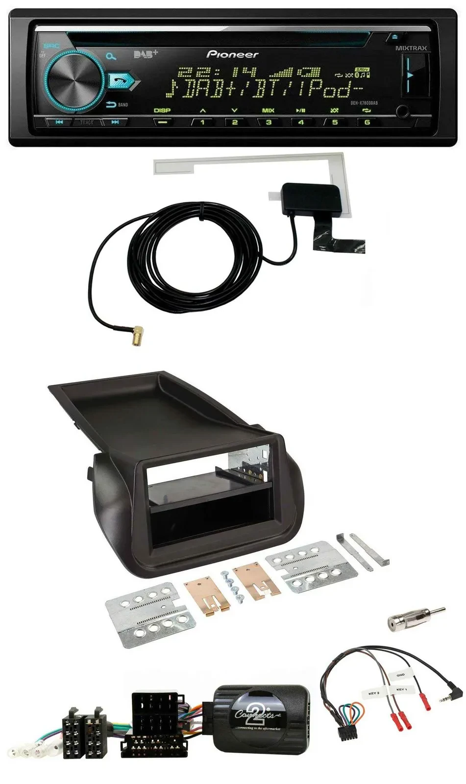 Автомагнитола для FIAT Fiorino (с 2008) Pioneer CD, USB, DAB, MP3, поддержка управления на руле