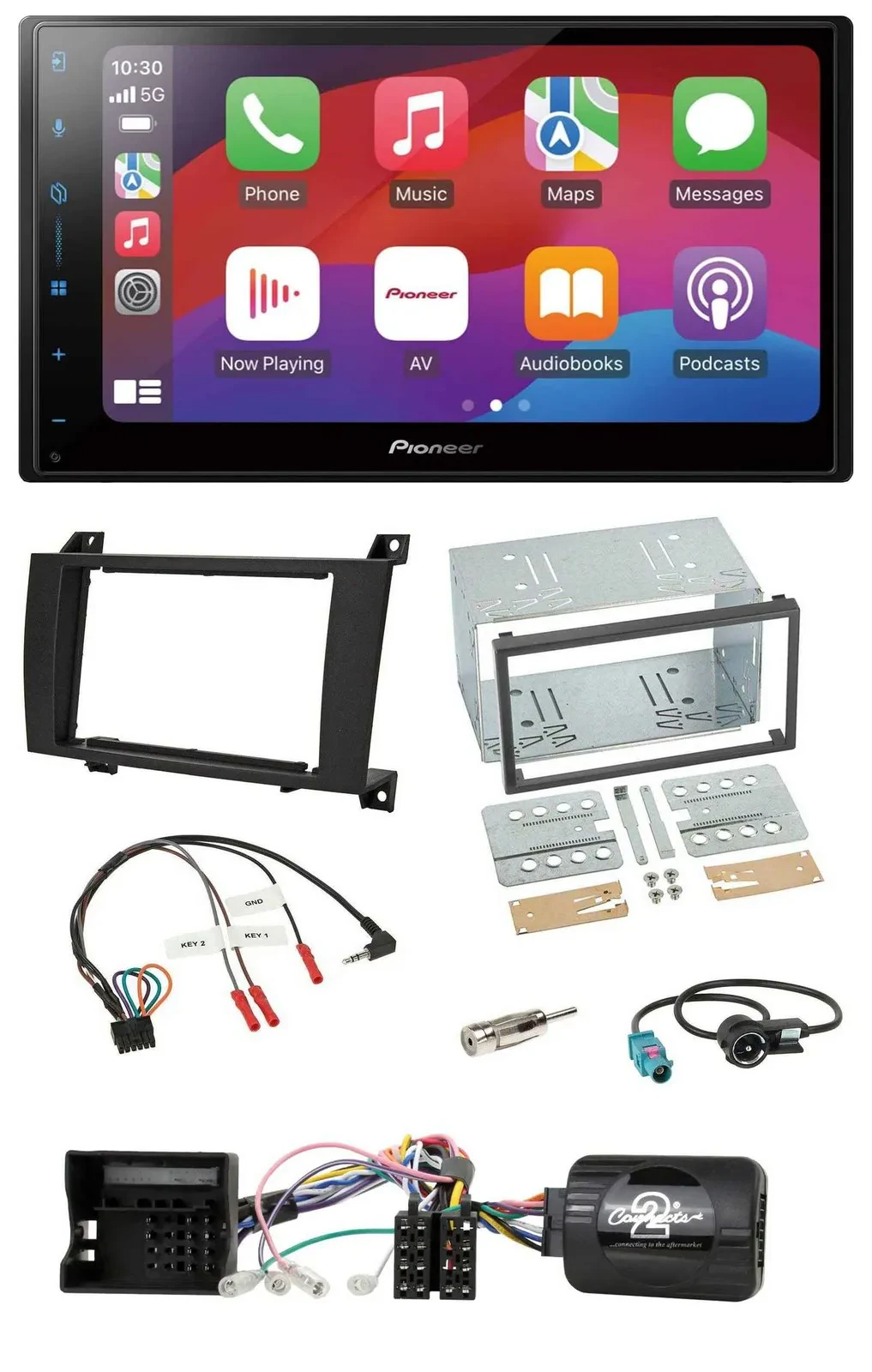 Автомагнитола Pioneer 2DIN DAB, USB, Bluetooth для Mercedes SLK R171 (2004–2008), поддержка кнопок на руле