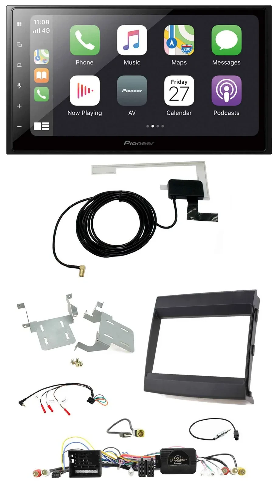 Pioneer USB Lenkrad 2DIN Bluetooth DAB Autoradio für Porsche Cayenne 2011-2016