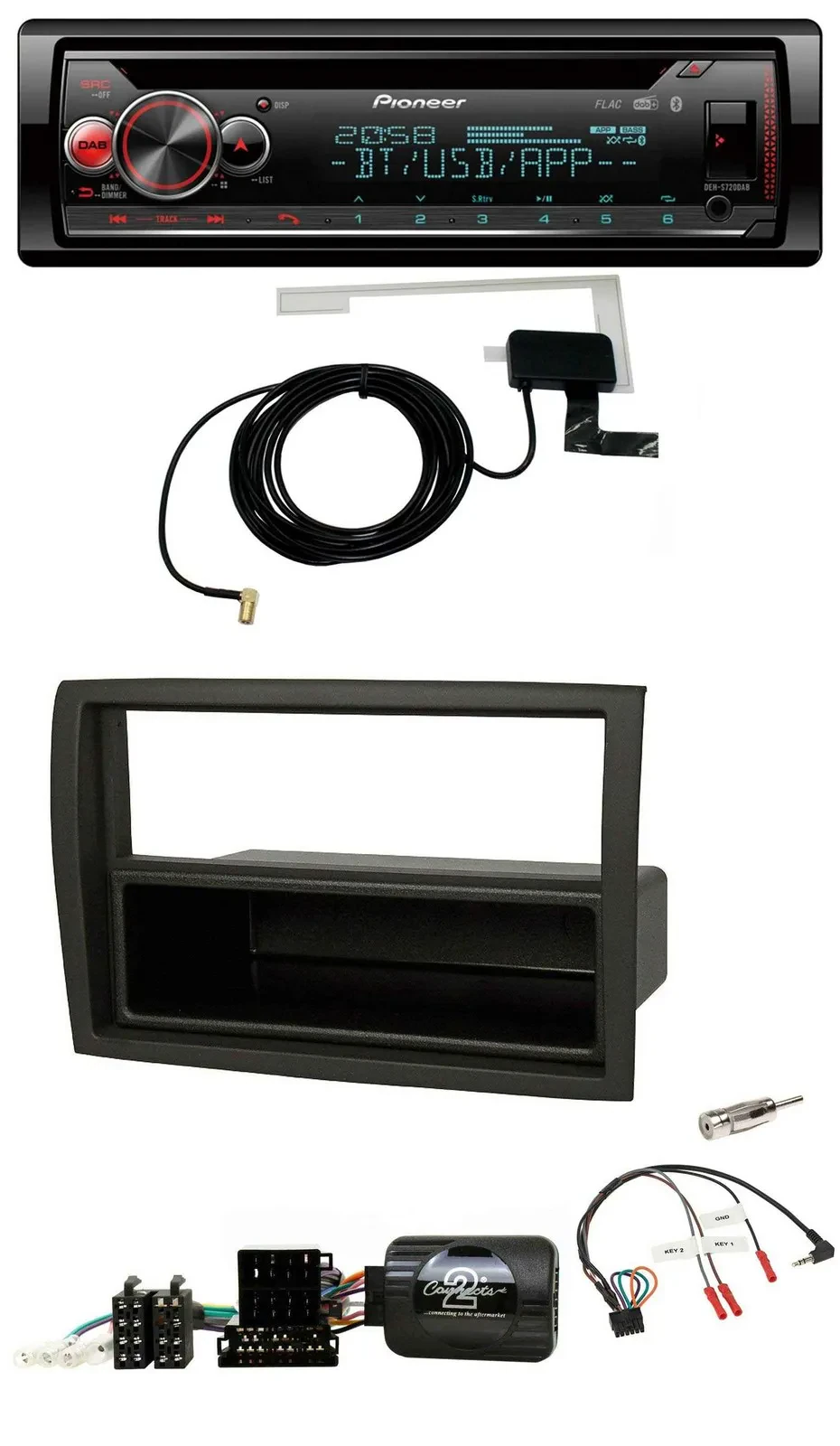 Автомагнитола для Fiat Ducato (2012–2015) Pioneer CD, DAB, USB, Bluetooth, поддержка кнопок на руле, черный