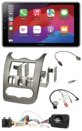 Pioneer Lenkrad USB DAB Bluetooth 2DIN Autoradio für Dacia ab 2012 dunkelsilber