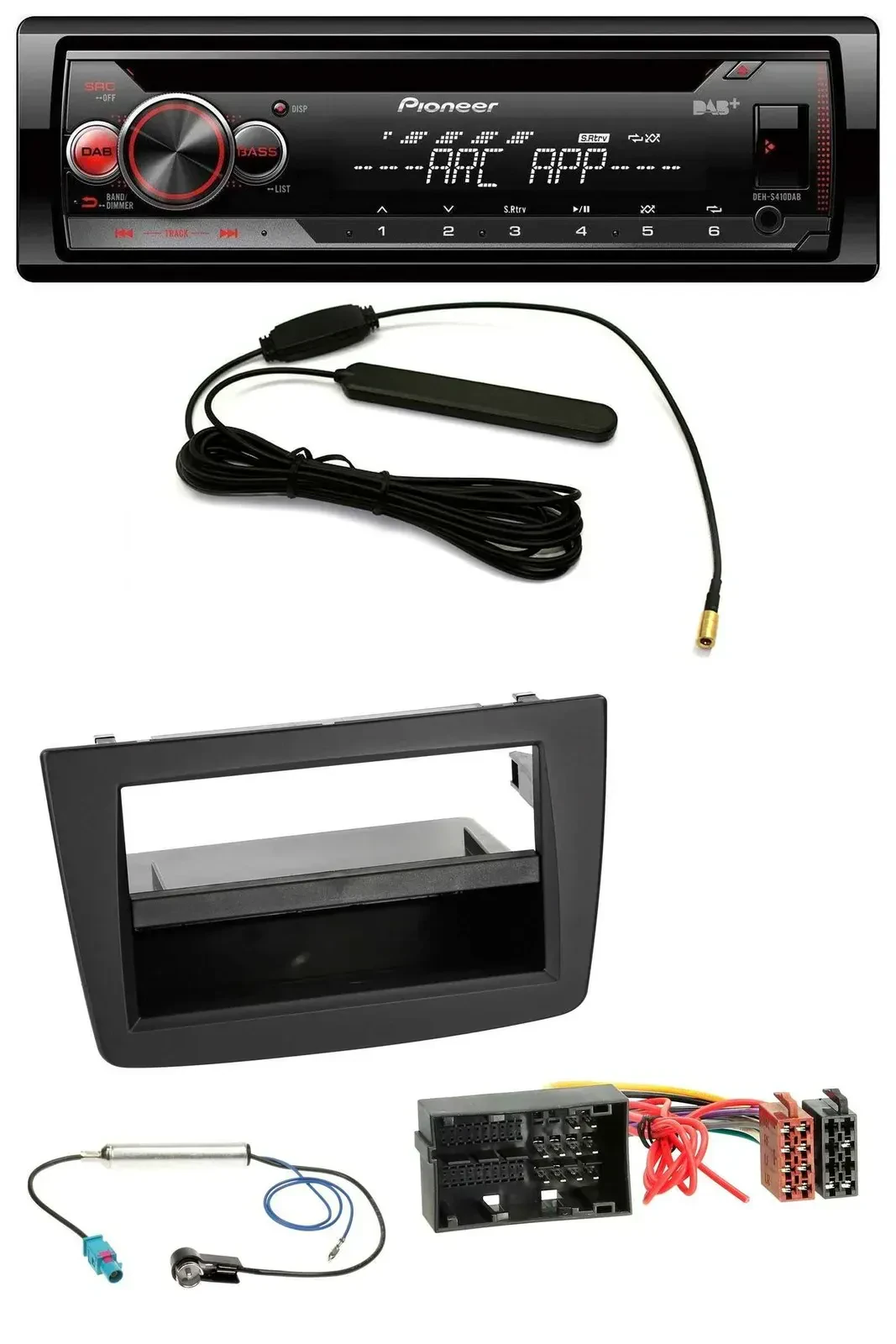 Автомагнитола для Alfa Romeo Mito (955) Pioneer CD, USB, AUX, DAB, MP3, черный