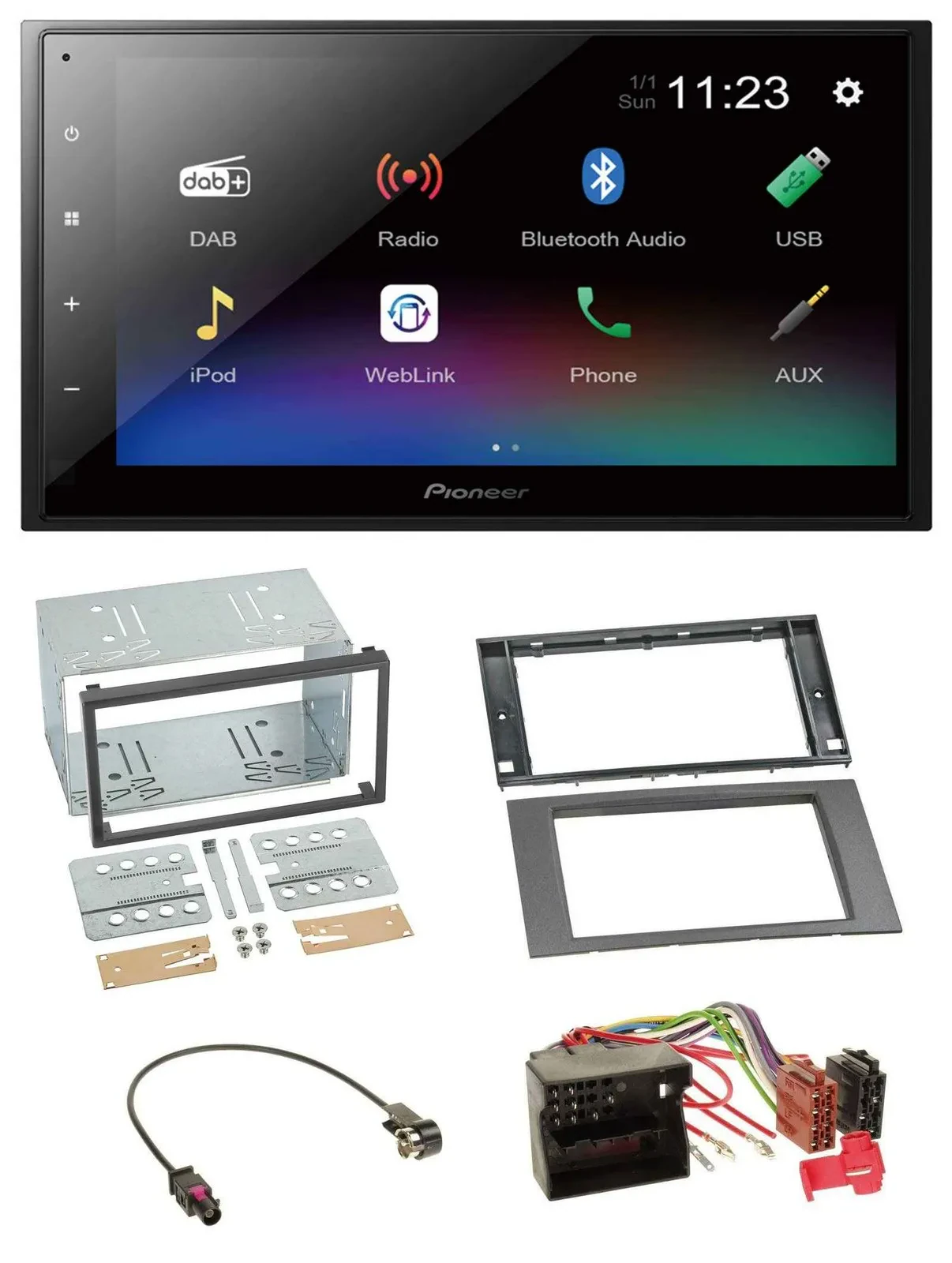Автомагнитола Pioneer 2DIN USB Bluetooth DAB MP3 для Ford Fusion/Kuga/Transit (2005–2012)