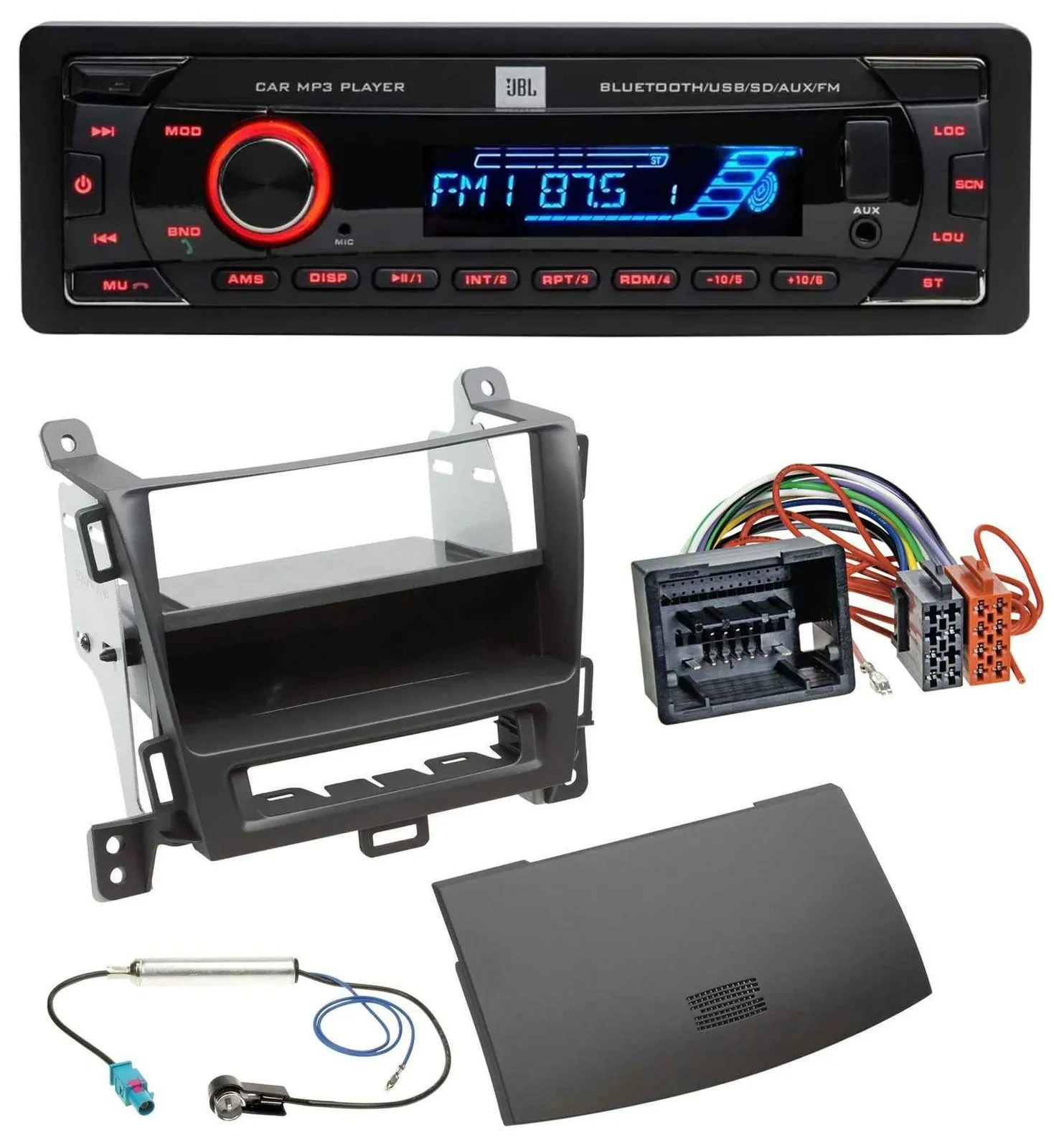 JBL AUX MP3 USB Bluetooth SD Autoradio für Opel Zafira Tourer ab 12 jet black