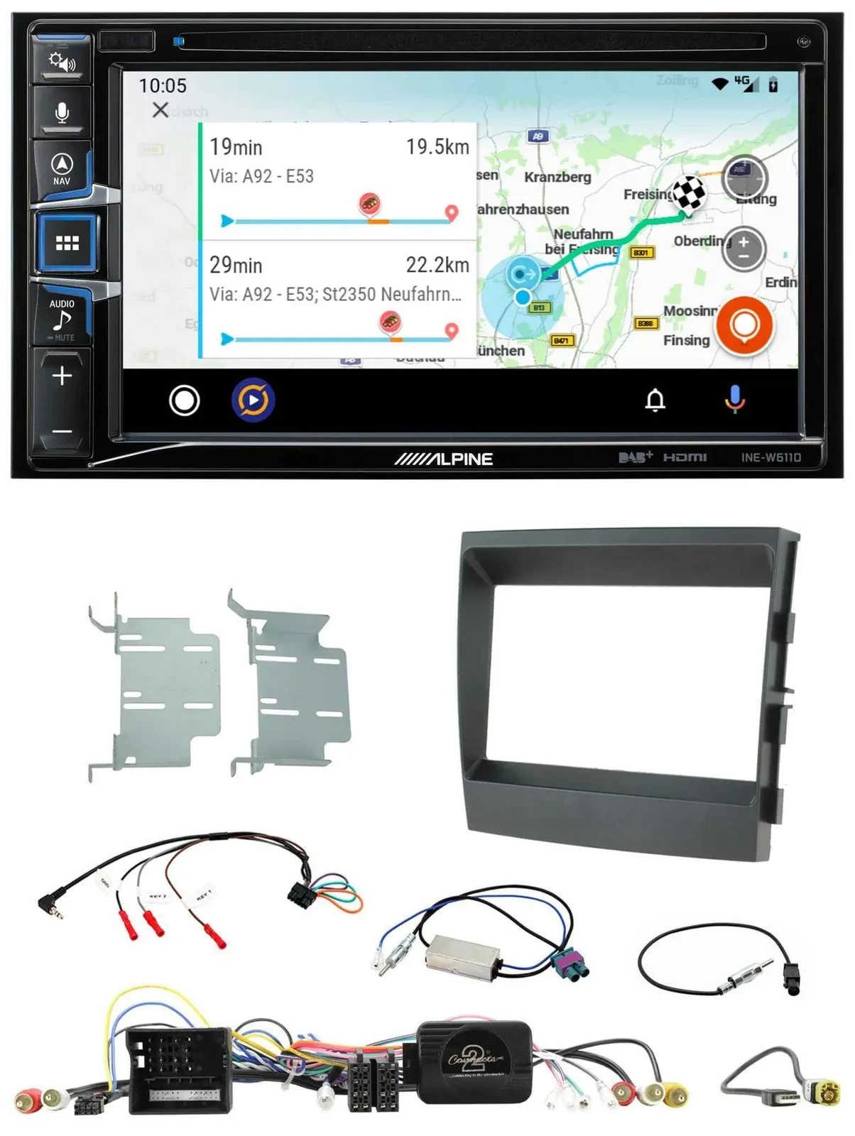 Alpine Bluetooth TMC USB DAB 2DIN Lenkrad Navigation für Porsche Panamera 2009-2
