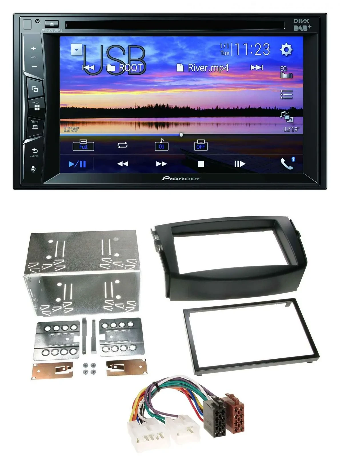 Автомагнитола для Toyota RAV4 (2006–2013) Pioneer 2-DIN, Bluetooth, USB, DVD, DAB, MP3