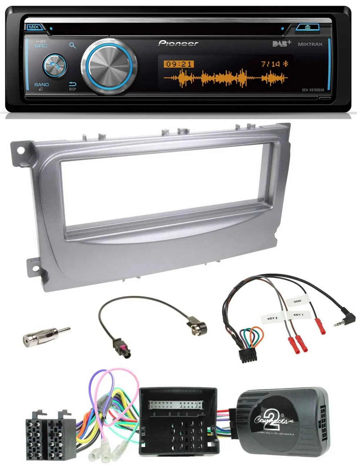 Pioneer Lenkrad DAB USB CD Bluetooth Autoradio für Ford S-Max Mondeo Can-Bus 07-