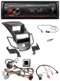 Pioneer DAB 1DIN MP3 Lenkrad USB Autoradio für Ford Fiesta 10-13 Display schwarz