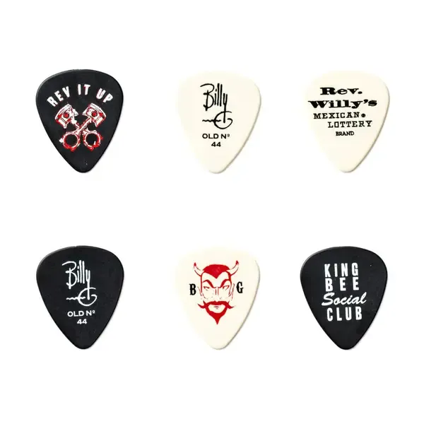 Медиаторы Dunlop RWT02M Billy Gibbons Rev Willy, 6 штук в коробочке, 0.8 мм