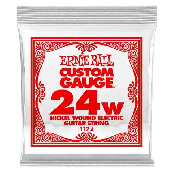 Струна для электрогитары Ernie Ball P01124 Custom gauge, сталь никелированная, калибр 24