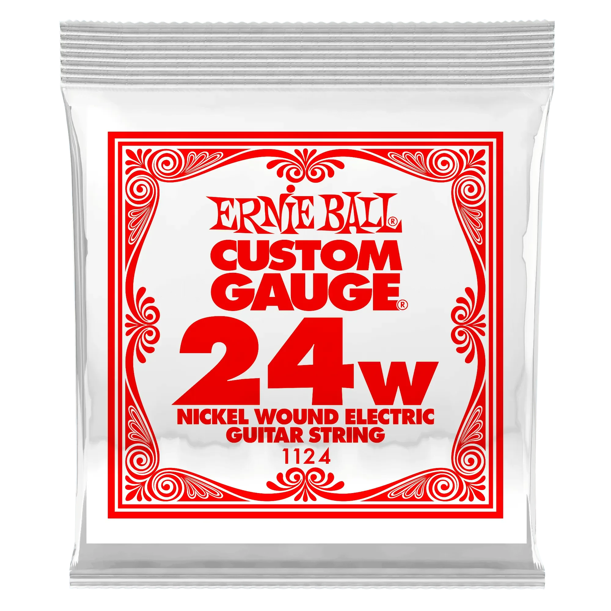 Струна для электрогитары Ernie Ball P01124 Custom gauge, сталь никелированная, калибр 24