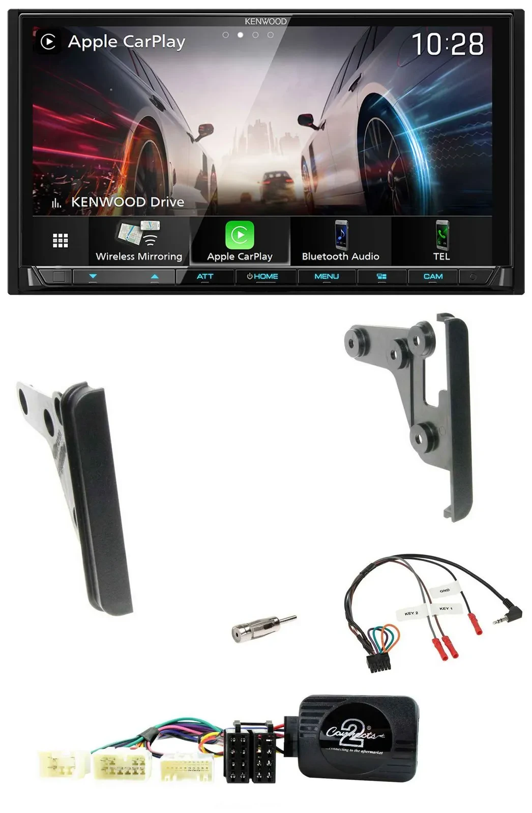 Kenwood Lenkrad 2DIN USB DAB Bluetooth Autoradio für Toyota Yaris 2007-2010