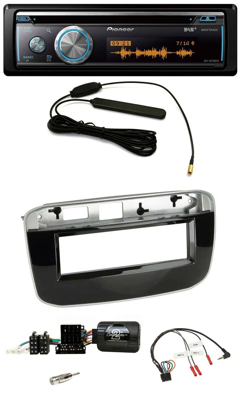 Pioneer CD USB Bluetooth DAB Lenkrad Autoradio für Fiat Punto Punto Evo ab 2009